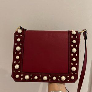 Sandro Leather and Pearl Red bag